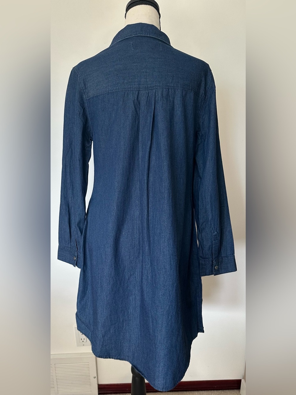 Old Navy Maternity Denim Chambray Shirt Dress Tunic Medium Lightweight Casual - Picture 7 of 13